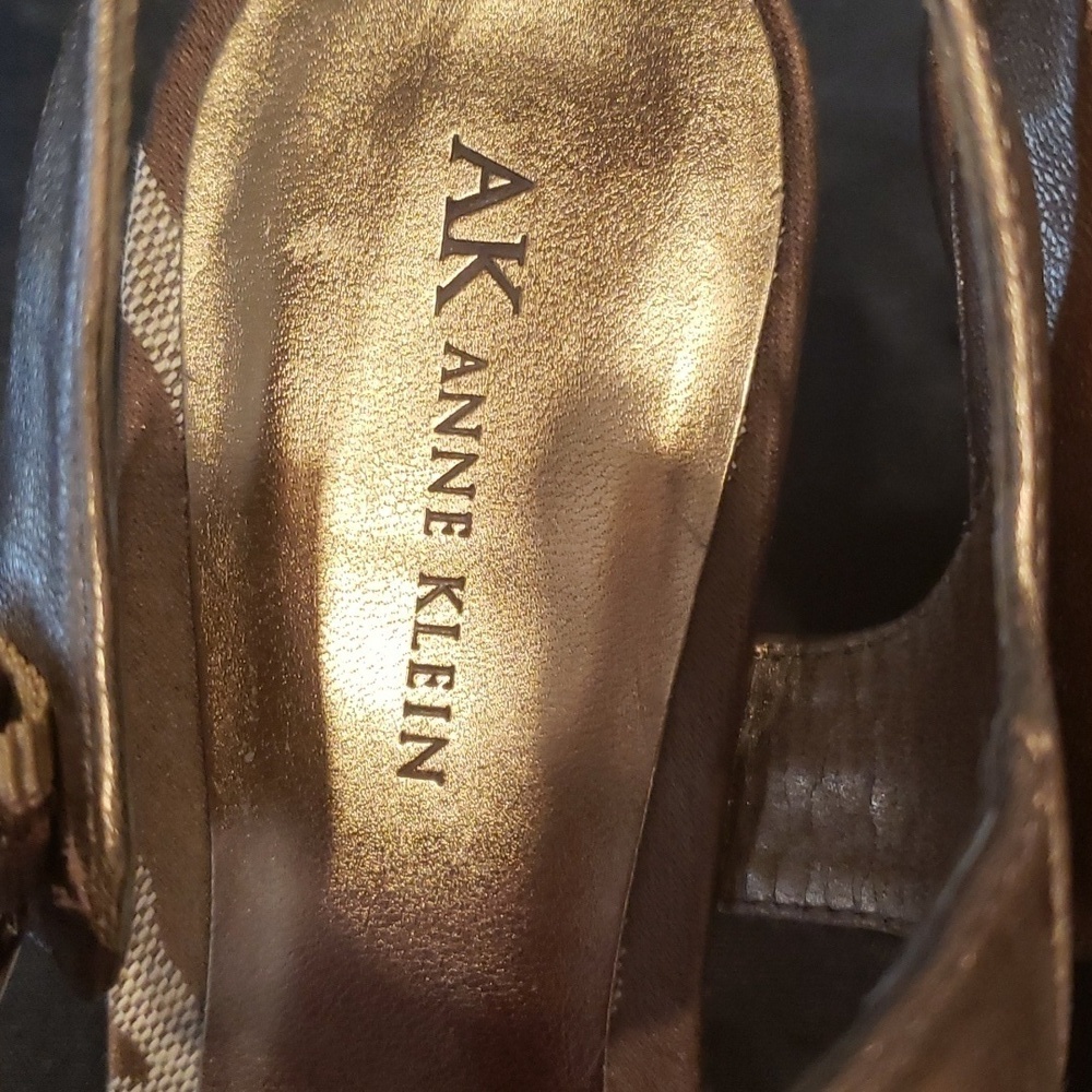 Anne Klein Finella cork heeled sandal in bronze - Picture 2 of 11